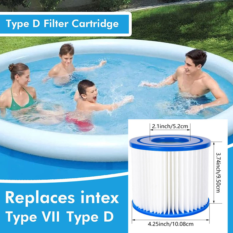 ESHOO Type D Pool Filters Cartridge For Summer Waves,For Swimming Filter Pump Replacement